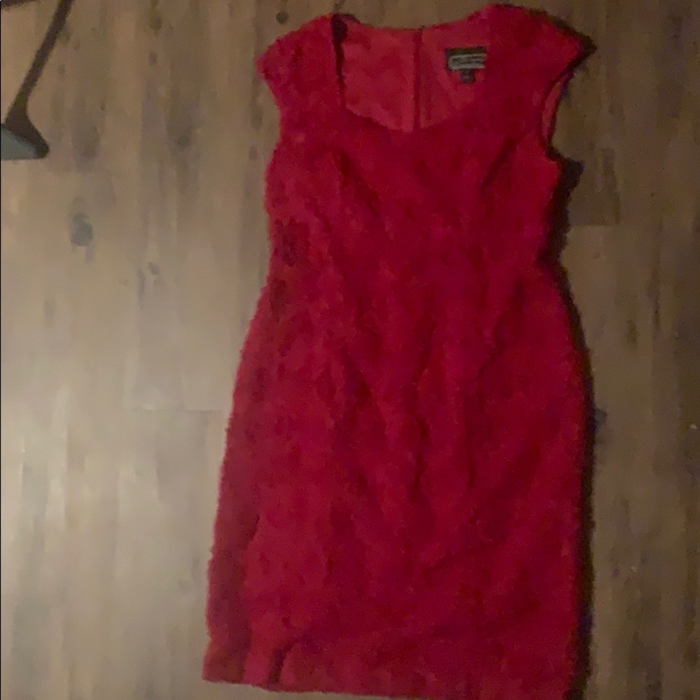 Studio red rose ruffled dress
